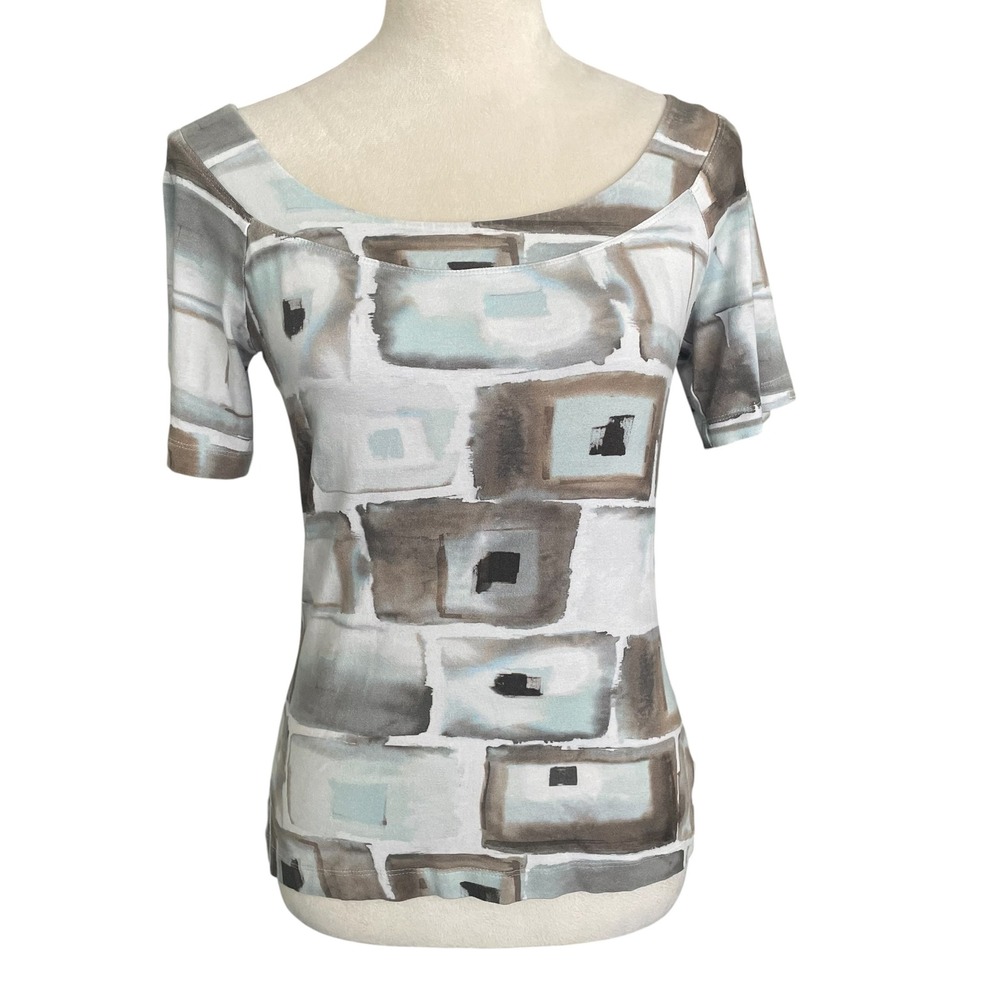 St. John‎ Abstract Geometrical Top Size S Resort Coastal Chic Designer Classic